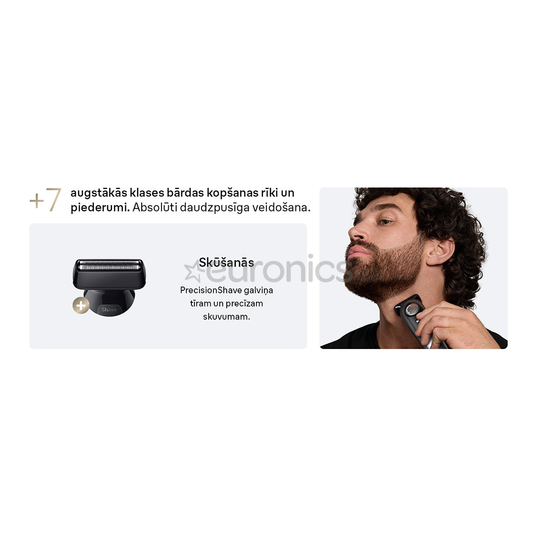 Braun Series 9, pelēka/melna - Bārdas trimmeris