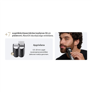 Braun Series 9, pelēka/melna - Bārdas trimmeris