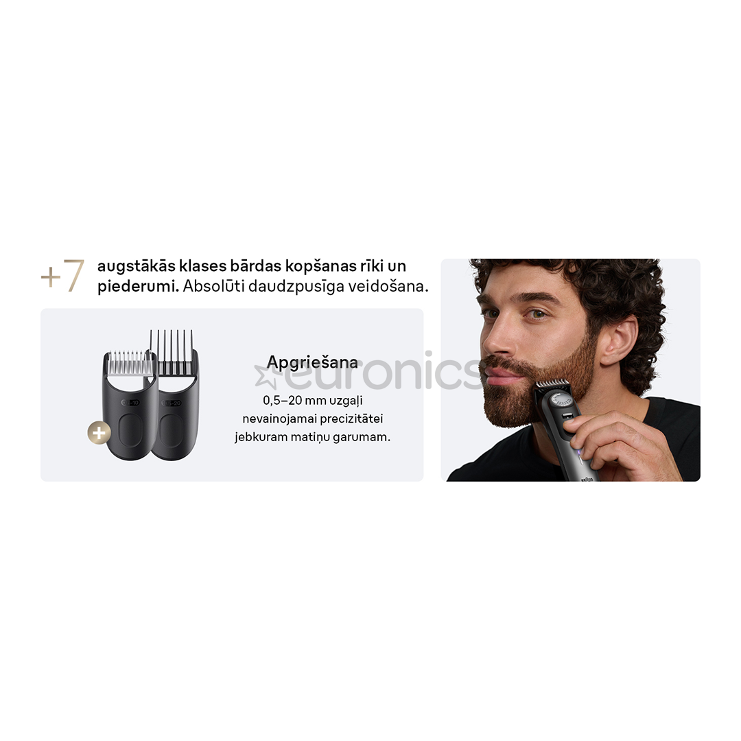 Braun Series 9, grey/black - Beard trimmer