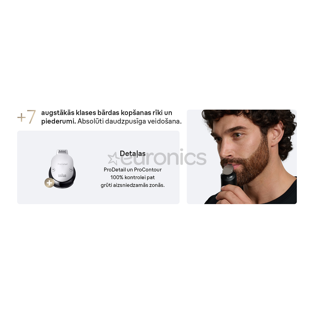 Braun Series 9, grey/black - Beard trimmer
