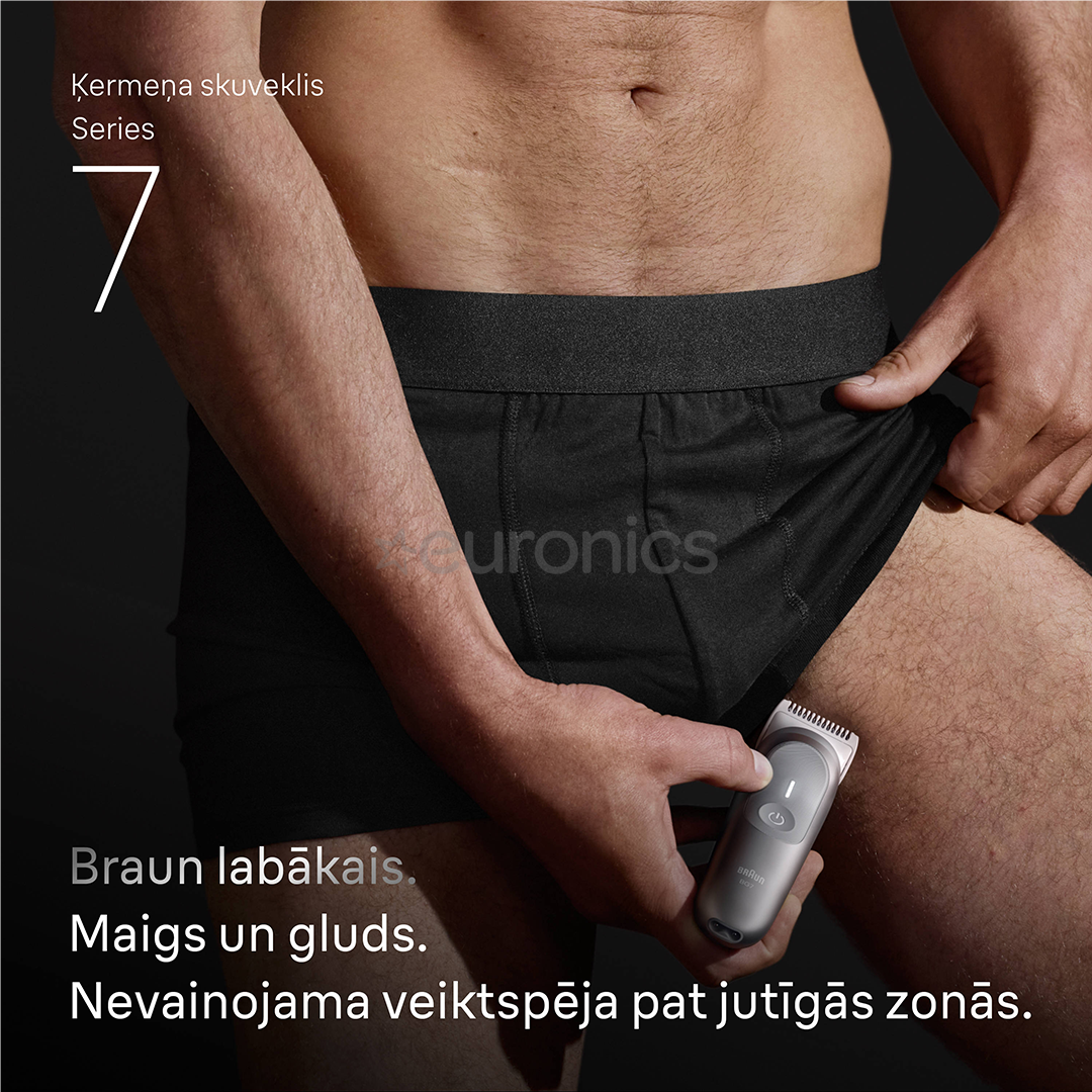 Braun Body Groomer Series 7, sudraba - Ķermeņa trimmeris