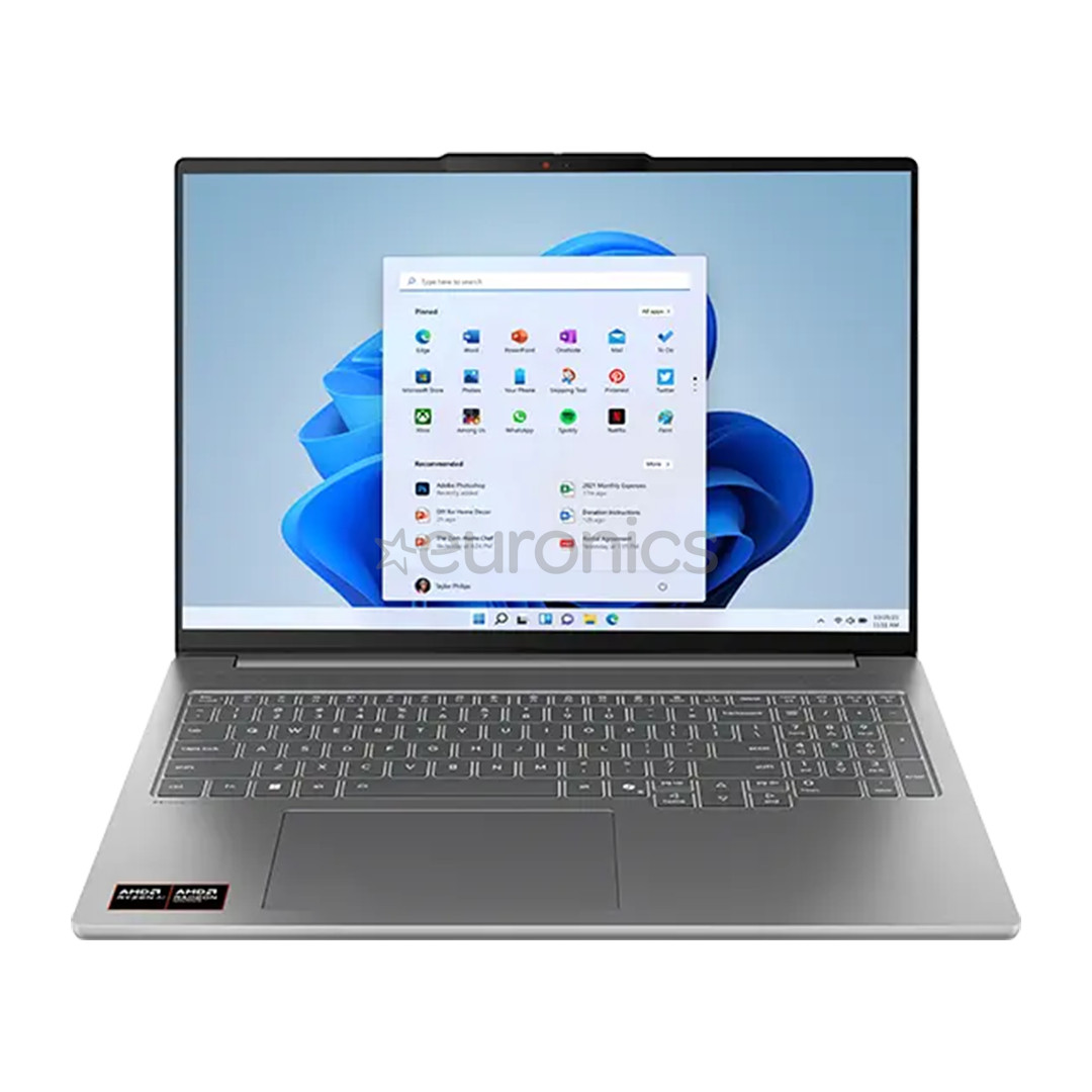 Lenovo IdeaPad Pro 5 16AKP10, 16'', 2.8K, OLED, 120 Hz, Ryzen AI 7, 32 GB, 1 TB, RTX 5050, ENG, pelēka - Portatīvais dators