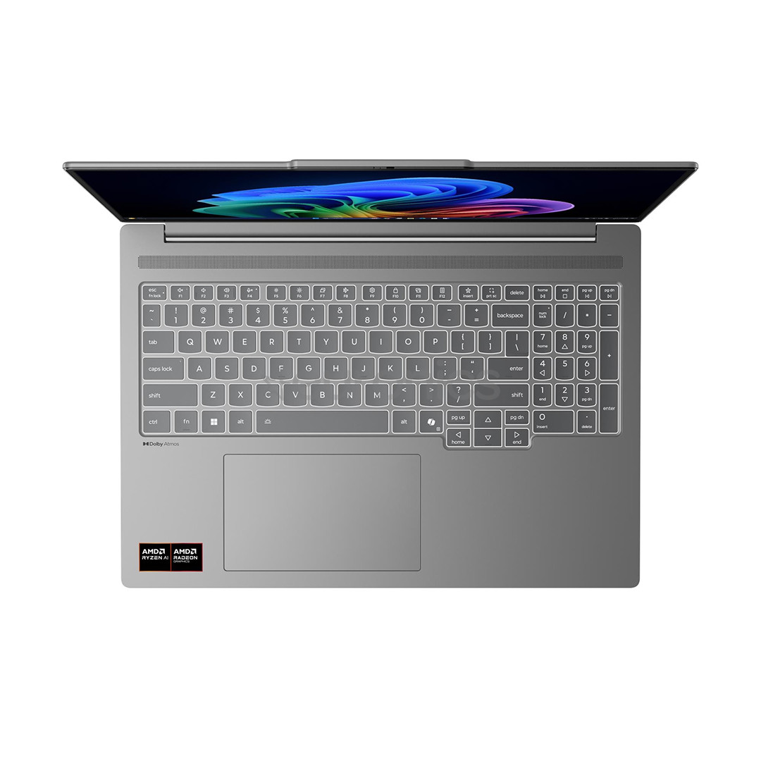 Lenovo IdeaPad Pro 5 16AKP10, 16'', 2.8K, OLED, 120 Hz, Ryzen AI 7, 32 GB, 1 TB, RTX 5050, ENG, pelēka - Portatīvais dators