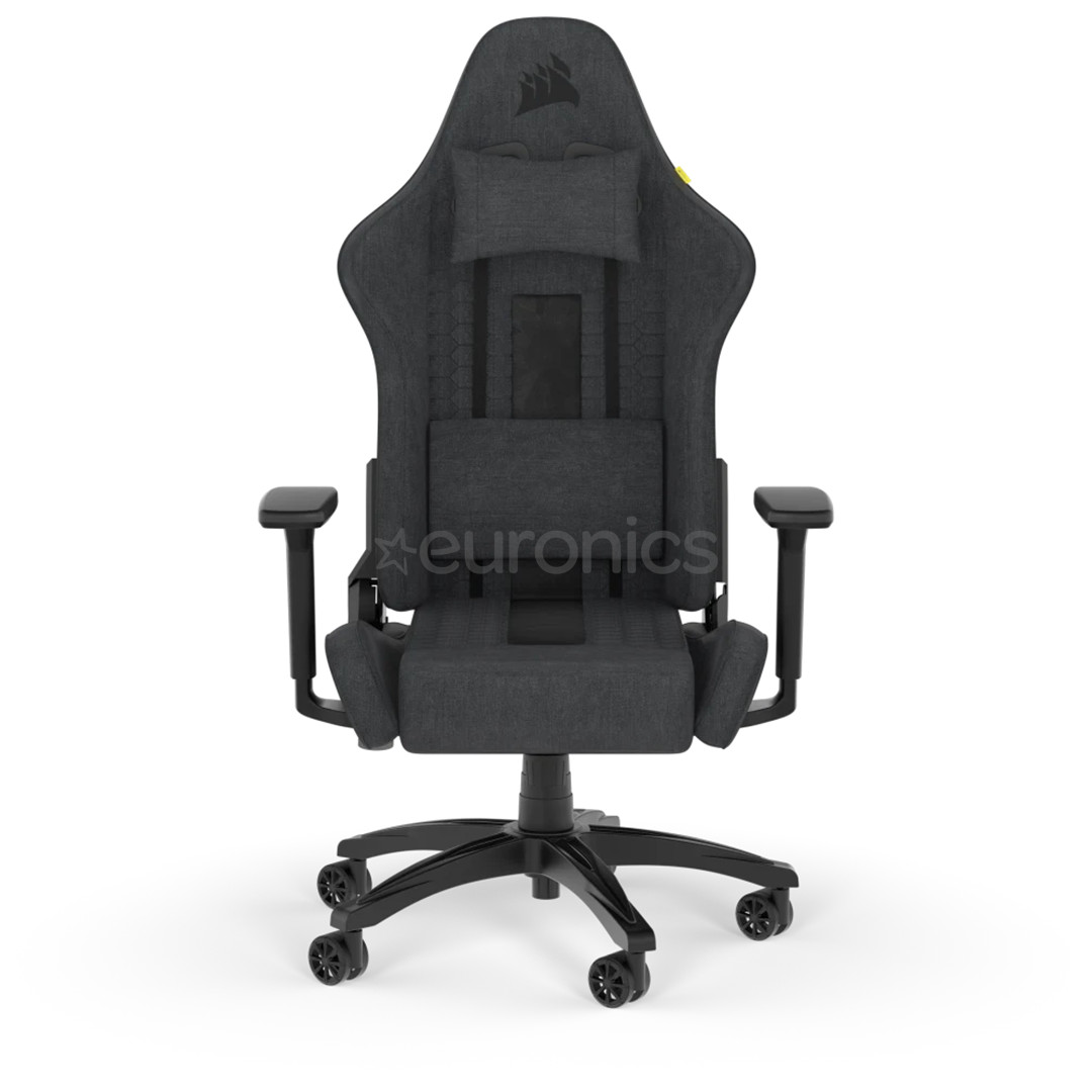 Corsair TC100 Relaxed Fabric, melna/pelēka - Krēsls spēlēm