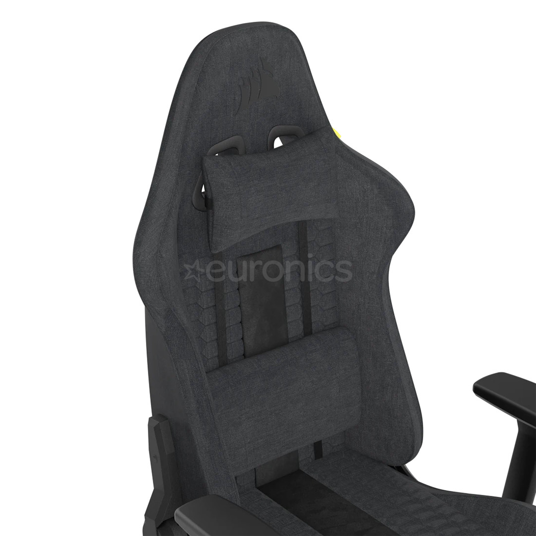 Corsair TC100 Relaxed Fabric, melna/pelēka - Krēsls spēlēm
