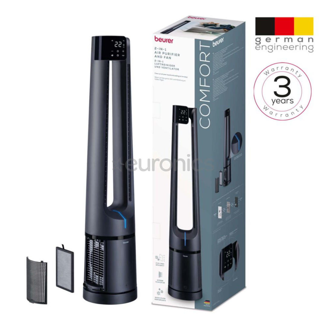 Beurer PureFlow 2 в 1, темно-синий - Очиститель воздуха и вентилятор