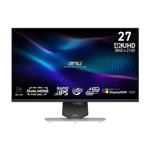 MSI MPG 274URDFW E16M, 27'', 4K UHD, Mini LED, 160 Гц, USB-C, белый - Монитор 9S6-3CF09H-020