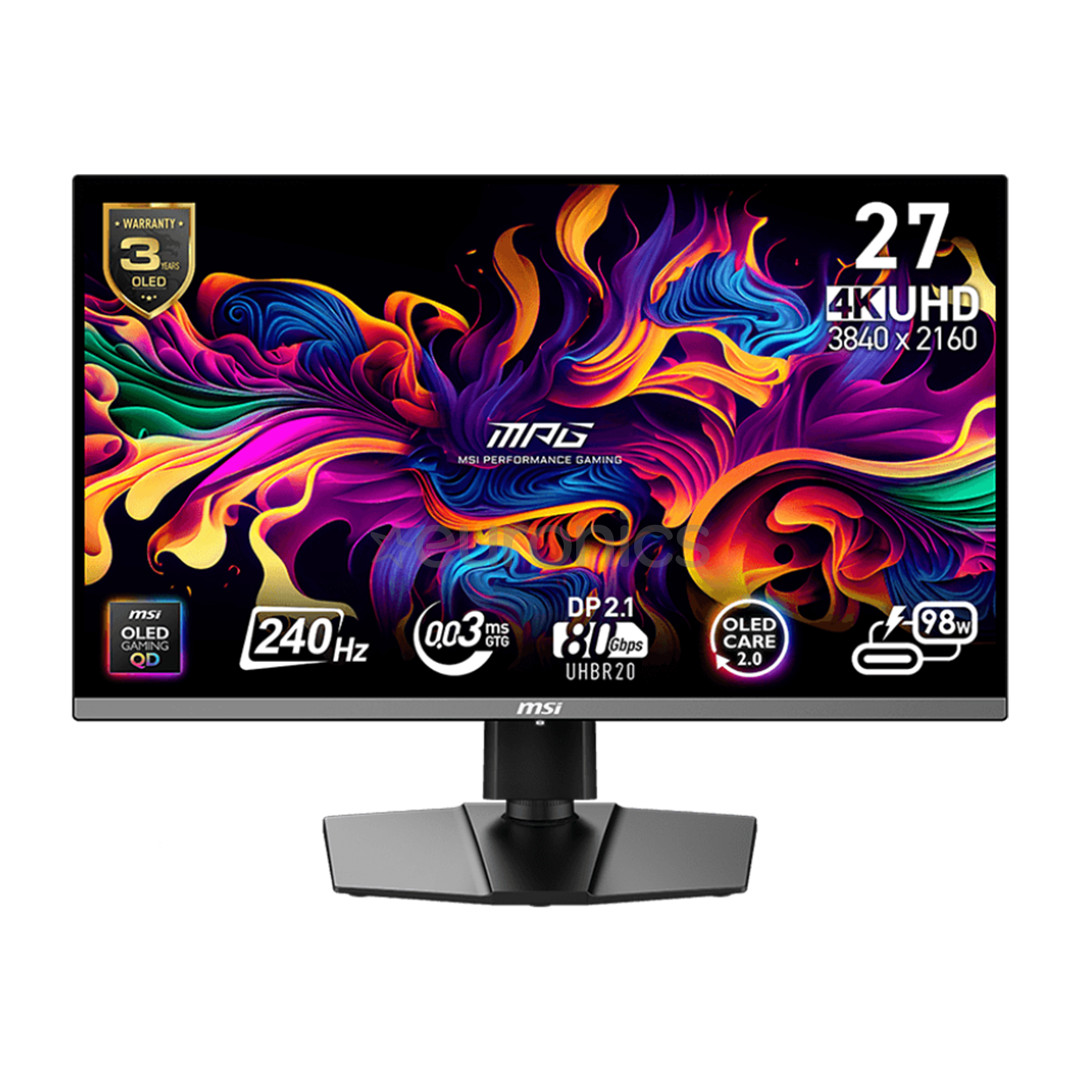 MSI MPG 272URX, 27'', 4K UHD, QD-OLED, 240 Hz, USB-C, black - Monitor