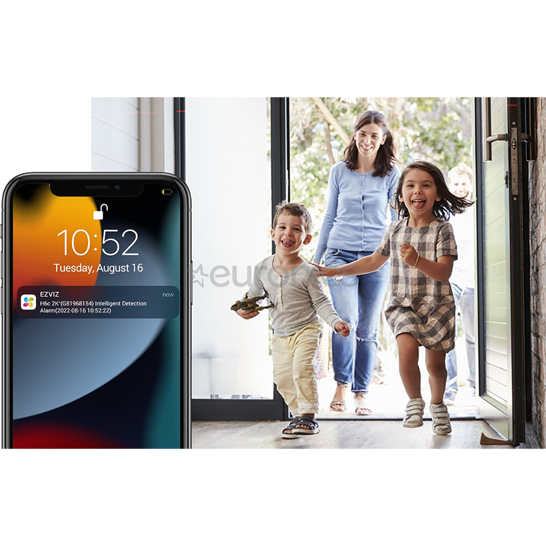 EZVIZ H6C, 5 MP, WiFi, cilvēka noteikšana, nakts redzamība, balta - IP kamera