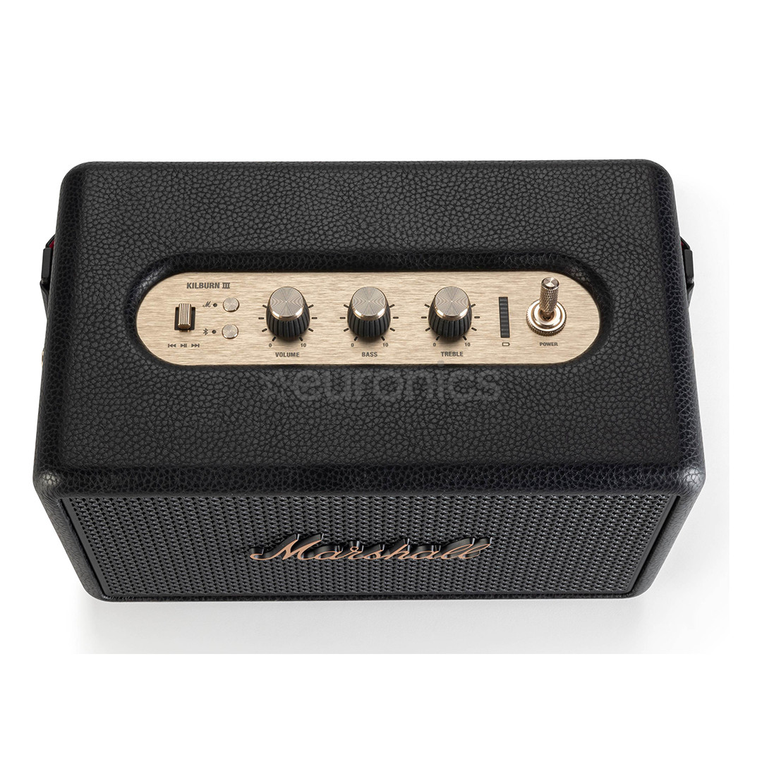 Marshall Kilburn III, melna/misiņa - Portatīvais bezvadu skaļrunis