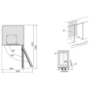 Miele, 32 бутылки, высота 82 см, черный - Интегрируемый винный шкаф