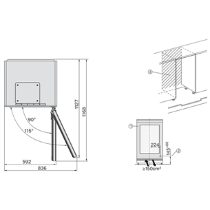 Miele, 32 pudeles, augstums 82 cm, melna - Iebūvējams vīna skapis