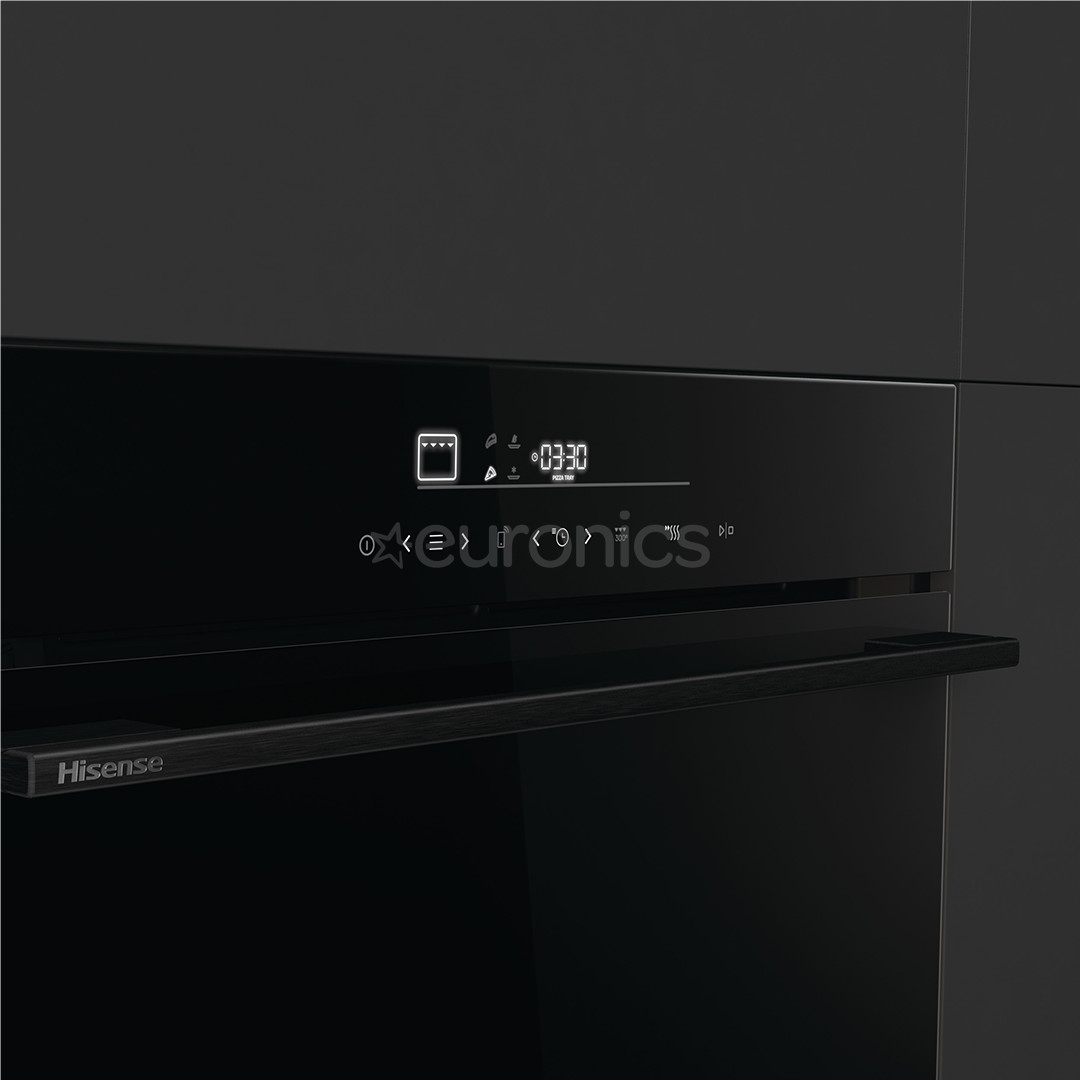 Hisense, 77 л, пиролитическая очистка, черный - Интегрируемый духовой шкаф