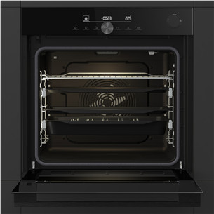 Hisense, 77 L, pyrolytic cleaning, black - Built-in oven