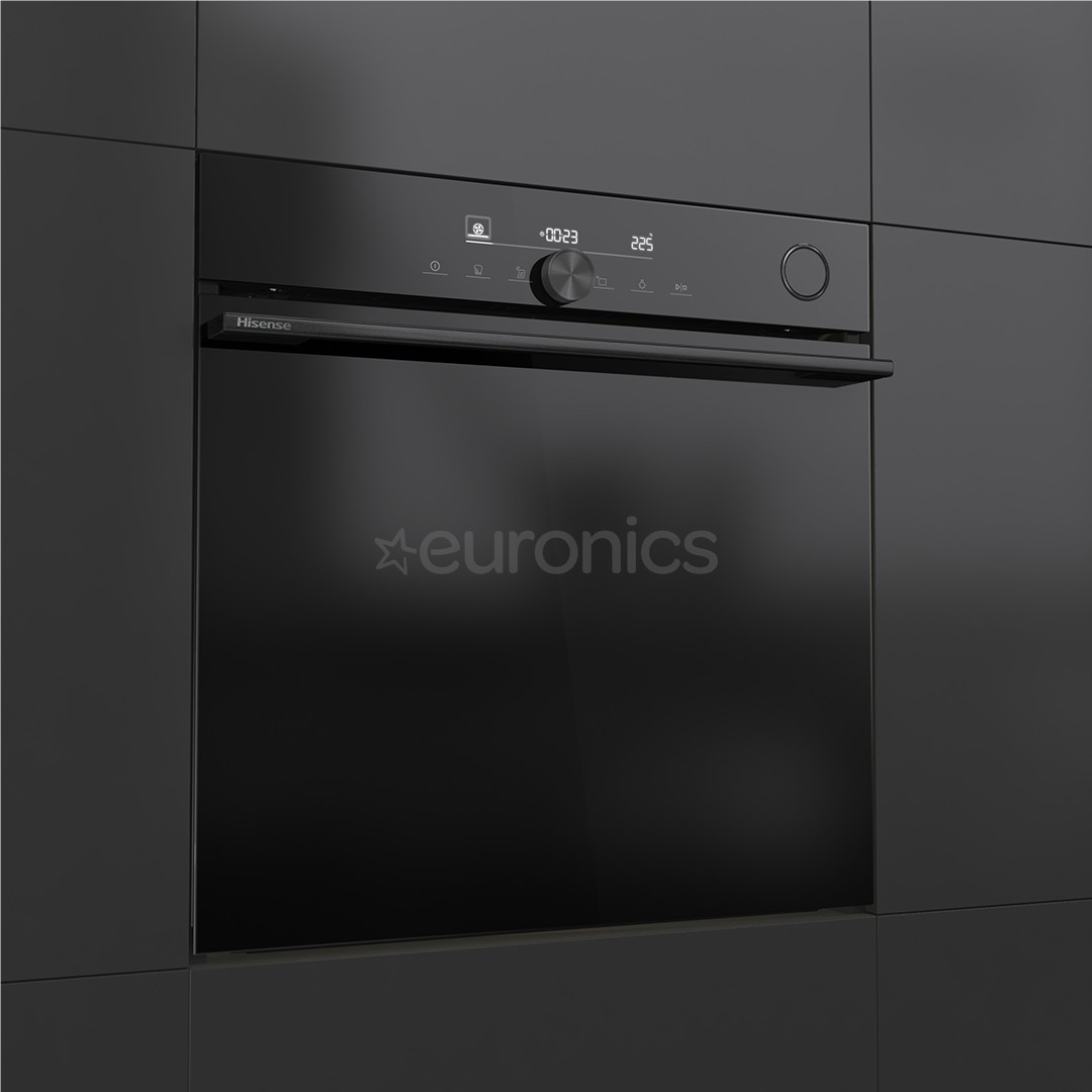Hisense, 77 L, pyrolytic cleaning, black - Built-in oven