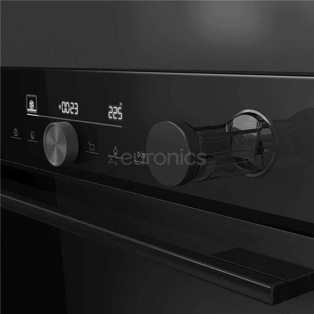 Hisense, 77 L, pyrolytic cleaning, black - Built-in oven