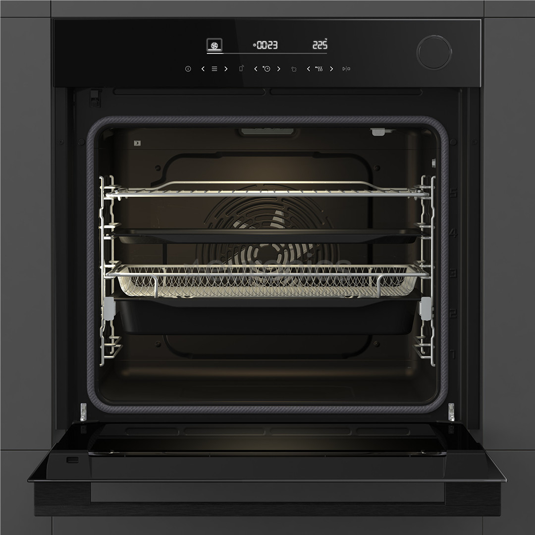 Hisense, 77 L, pyrolytic cleaning, black - Built-in oven