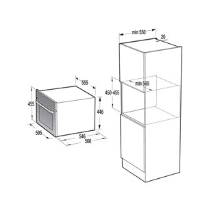 Hisense, 50 L, black - Built-in oven with microwave function