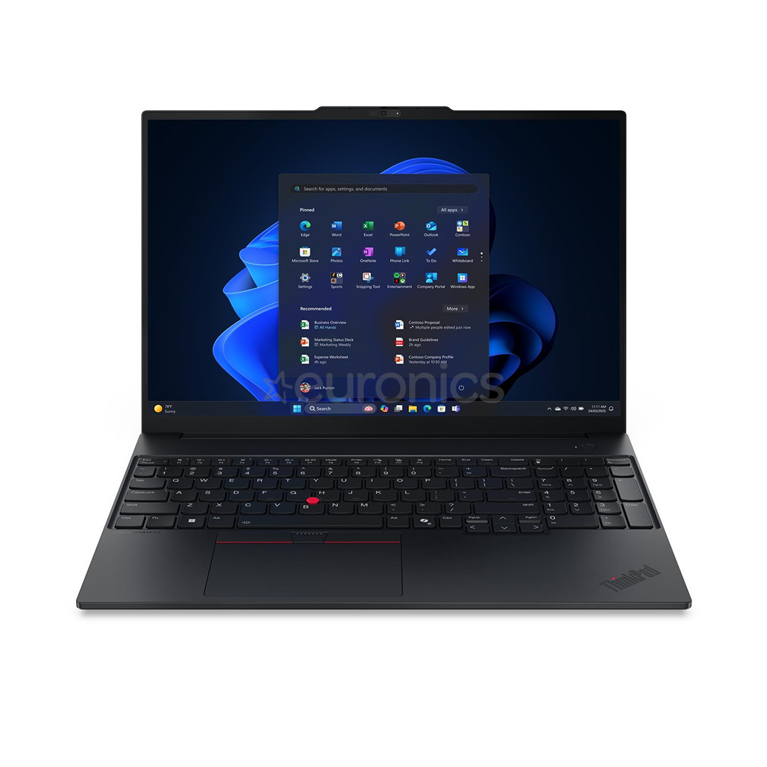 Lenovo ThinkPad E16 Gen 3, 16'', WUXGA, Ryzen 5, 16 GB, 512 GB, W11P, ENG, melna - Portatīvais dators