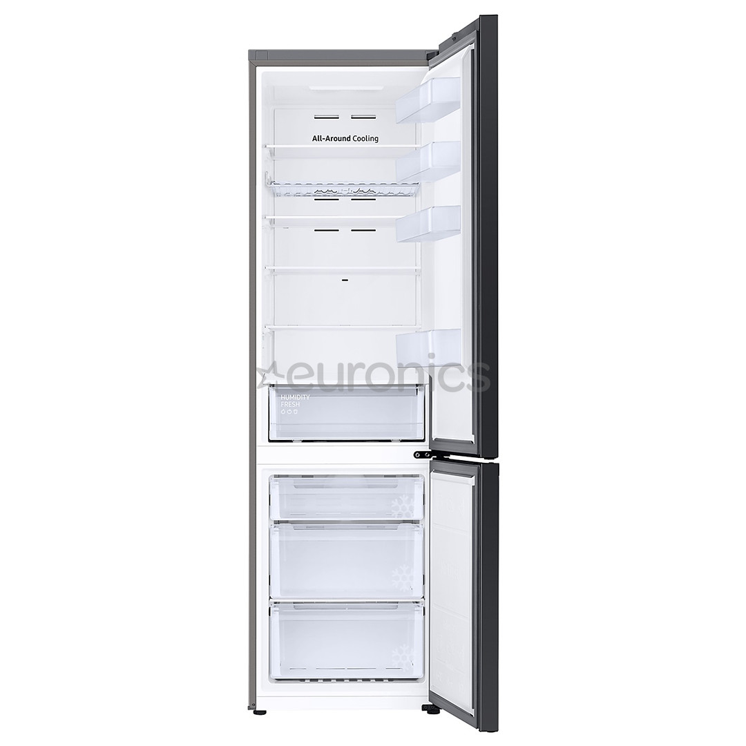 Samsung BeSpoke, 390 л, высота 203 см, черный - Холодильник