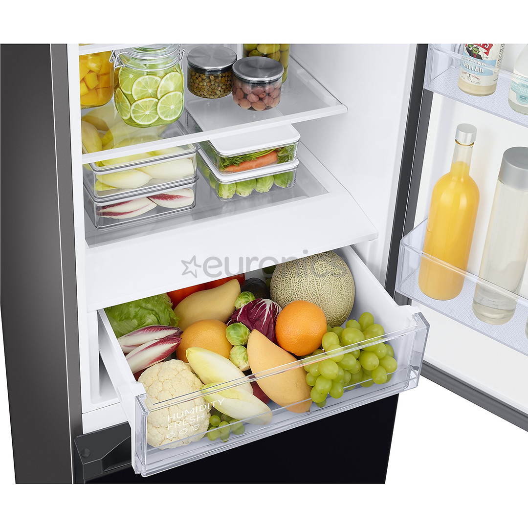 Samsung BeSpoke, 390 л, высота 203 см, черный - Холодильник