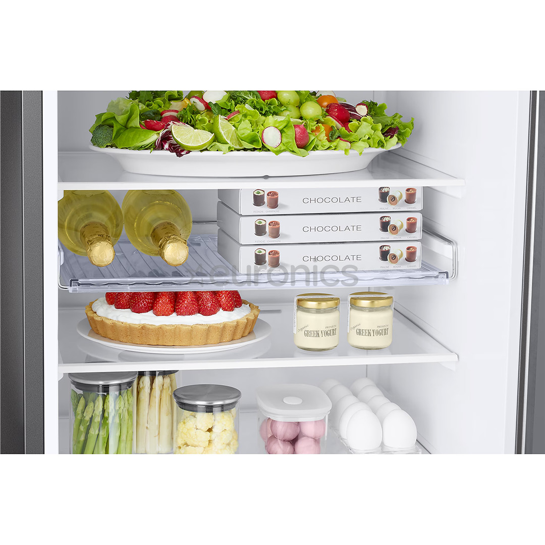 Samsung BeSpoke, 390 л, высота 203 см, черный - Холодильник