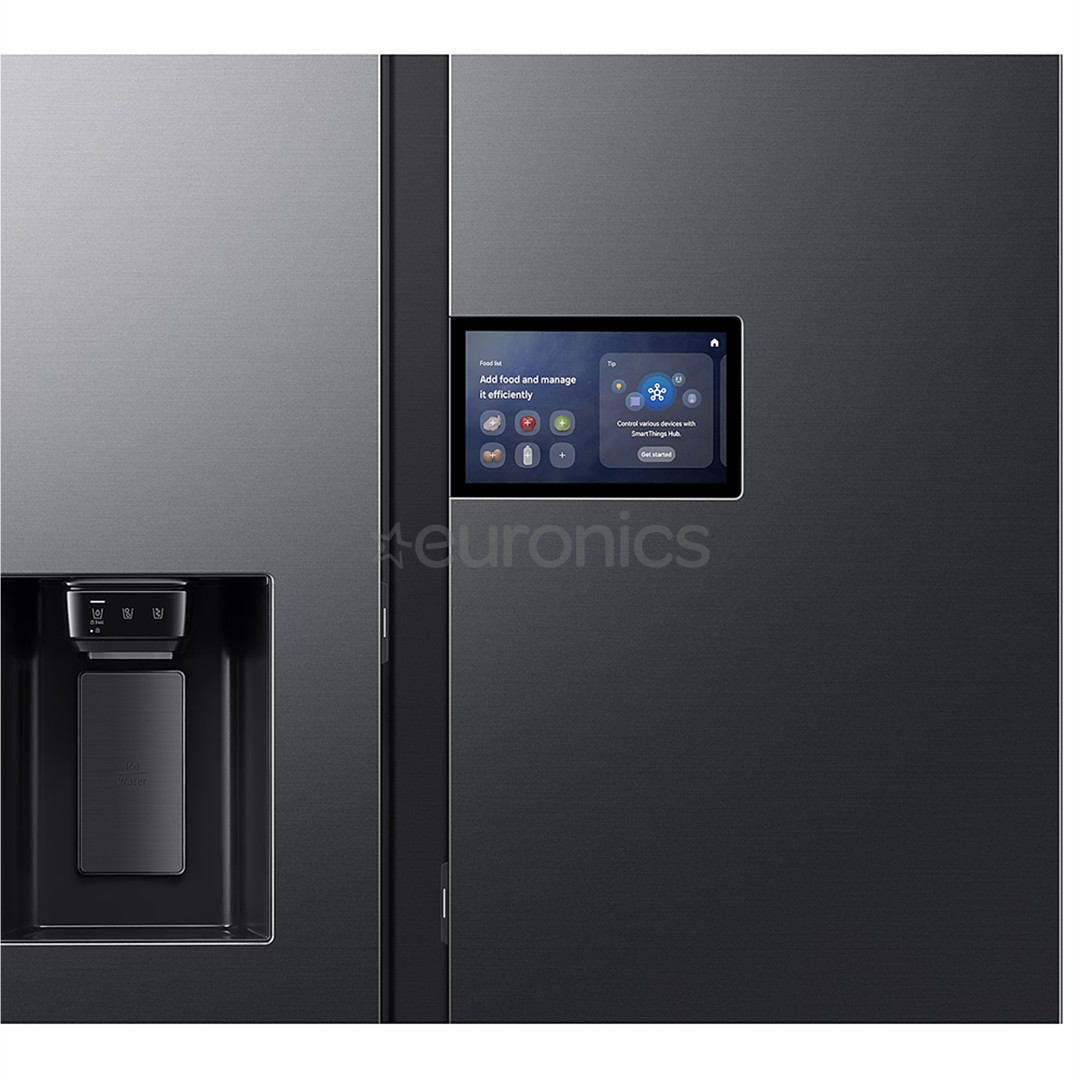 Samsung Bespoke AI Home, NoFrost, 621 л, высота 179 см, черный - SBS-холодильник