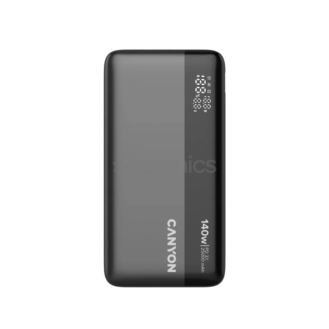 Canyon OnPower 240, 25000 mAh, tumši pelēka - Portatīvais barošanas avots