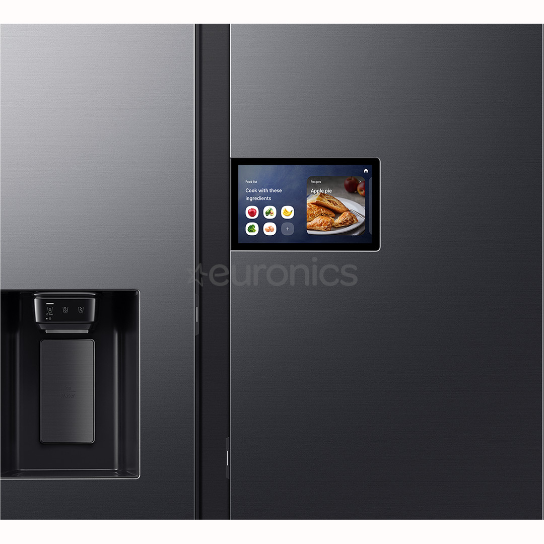 Samsung Bespoke AI Home, NoFrost, 621 л, высота 179 см, черный - SBS-холодильник