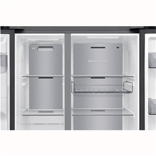 Samsung Bespoke AI Home, NoFrost, 621 л, высота 179 см, черный - SBS-холодильник