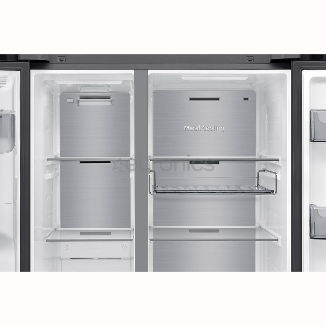 Samsung Bespoke AI Home, NoFrost, 621 л, высота 179 см, черный - SBS-холодильник