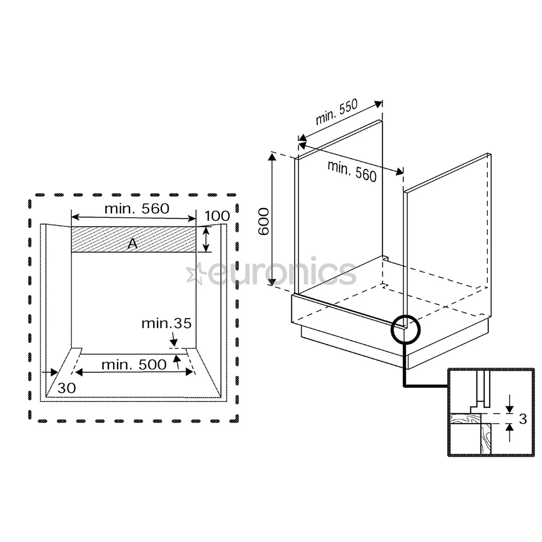 Beko, 72 L, black - Built-in oven + induction hob