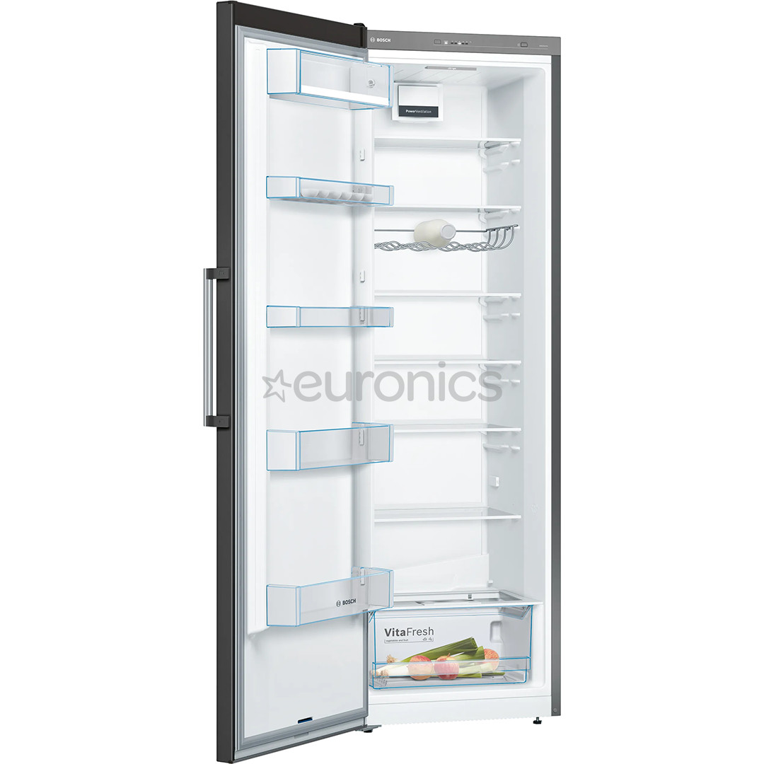 Bosch Series 4, 346 л, высота 186 см, черный - Холодильный шкаф