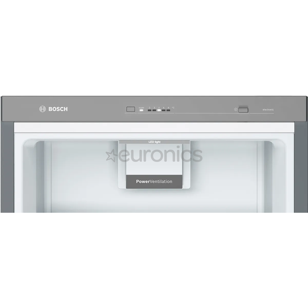 Bosch Series 4, NoFrost, augstums 186 cm, 346 L, melna - Aukstuma skapis