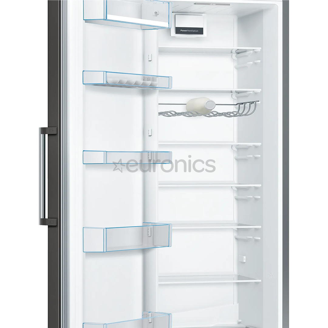 Bosch Series 4, NoFrost, augstums 186 cm, 346 L, melna - Aukstuma skapis