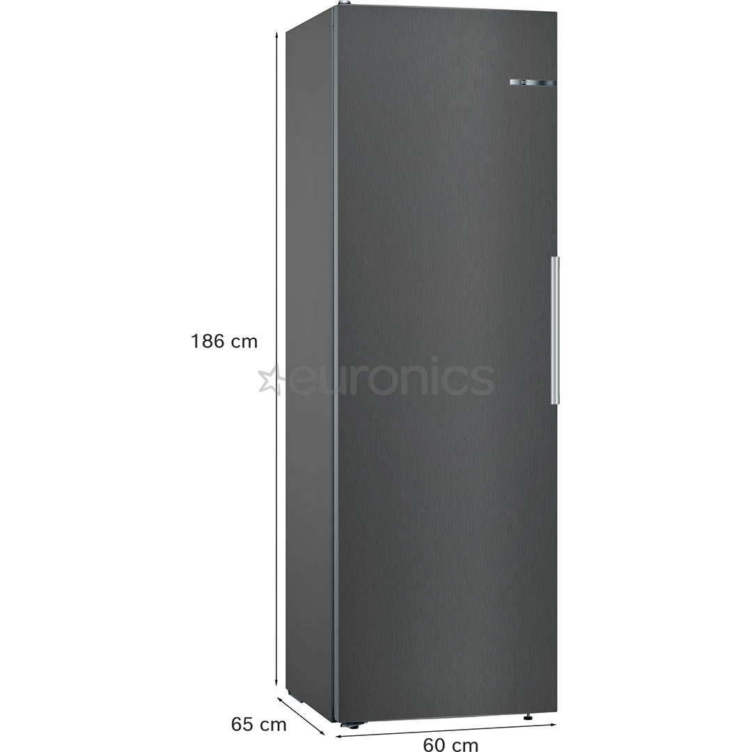 Bosch Series 4, NoFrost, augstums 186 cm, 346 L, melna - Aukstuma skapis