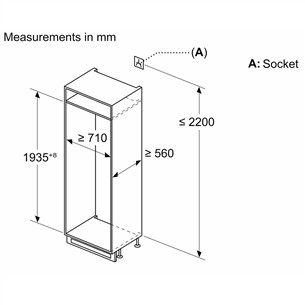 Bosch, Series 4, NoFrost, 383 L, augstums 194 cm - Iebūvējams ledusskapis