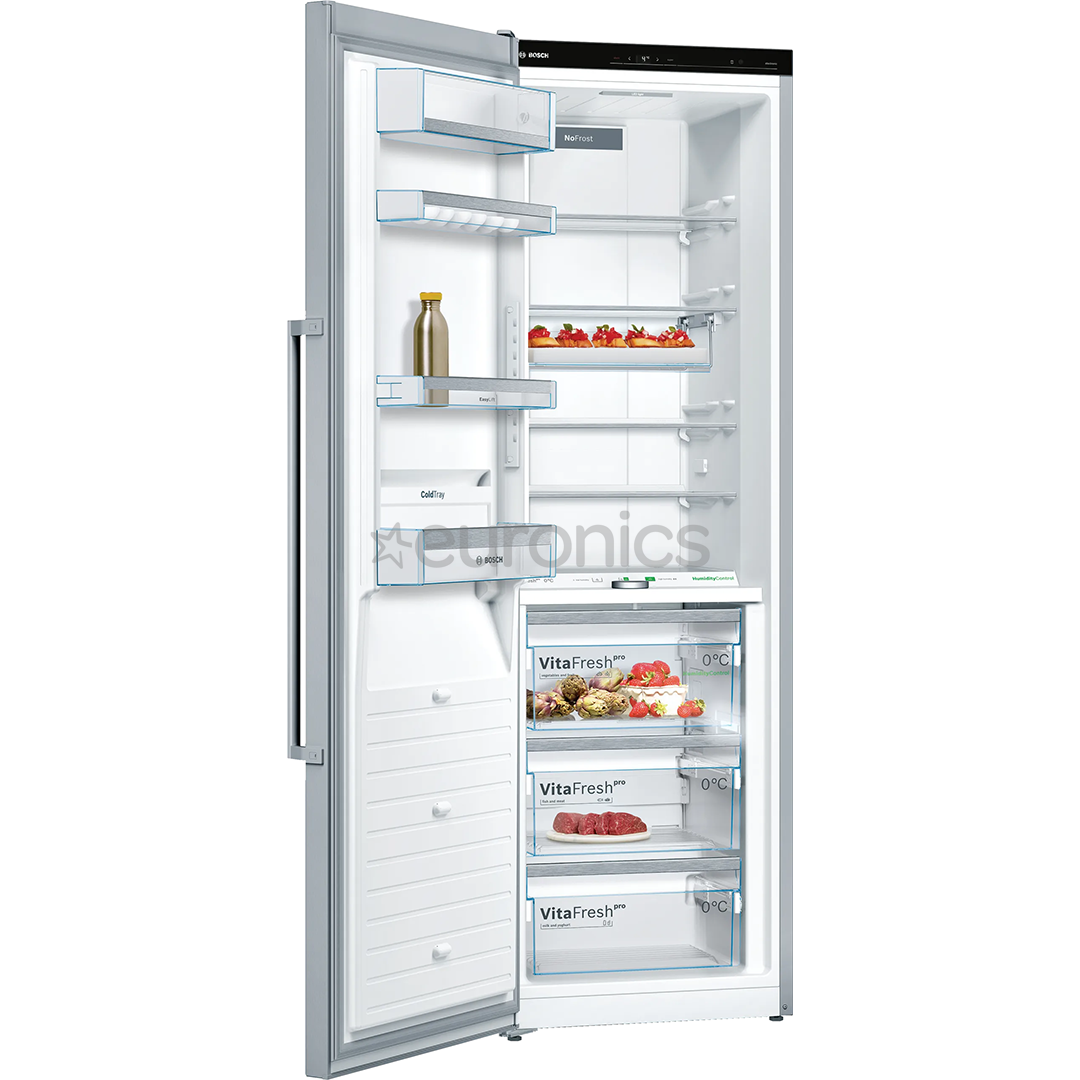 Bosch Series 8, NoFrost, 309 л, высота 186 см, нерж. сталь - Холодильный шкаф