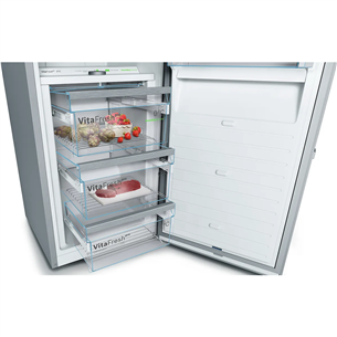Bosch Series 8, NoFrost, 309 л, высота 186 см, нерж. сталь - Холодильный шкаф