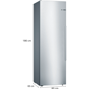 Bosch Series 8, NoFrost, 309 л, высота 186 см, нерж. сталь - Холодильный шкаф