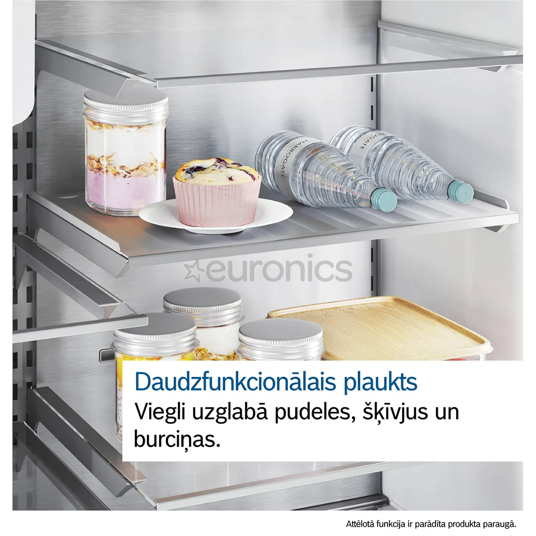 Bosch Series 8, NoFrost, 309 л, высота 186 см, нерж. сталь - Холодильный шкаф