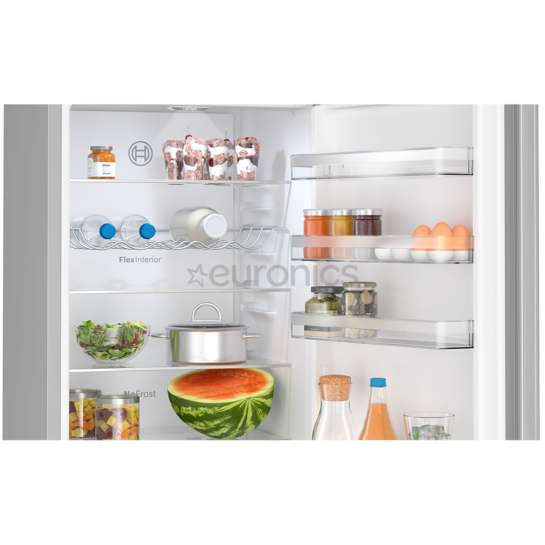 Bosch, Series 4, NoFrost, 363 L, height 203 cm, inox - Refrigerator