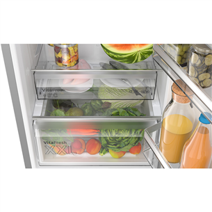 Bosch, Series 4, NoFrost, 363 L, height 203 cm, inox - Refrigerator