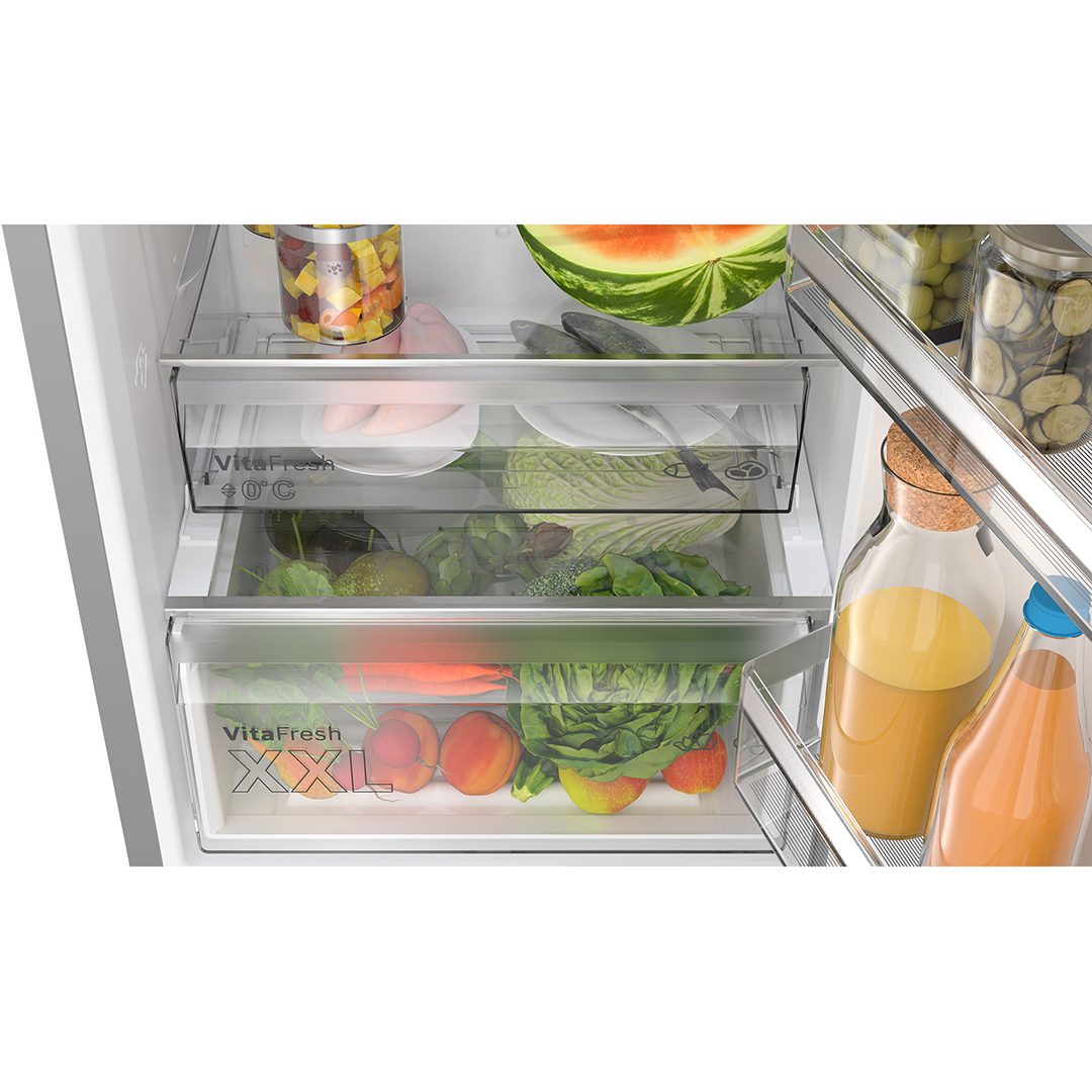 Bosch, Series 4, NoFrost, 363 L, height 203 cm, inox - Refrigerator