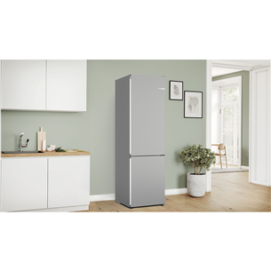 Bosch, Series 4, NoFrost, 363 L, height 203 cm, inox - Refrigerator