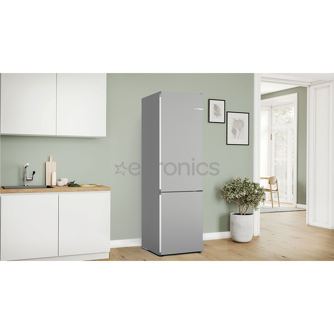 Bosch, Series 4, NoFrost, 363 L, height 203 cm, inox - Refrigerator