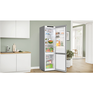 Bosch, Series 4, NoFrost, 363 L, height 203 cm, inox - Refrigerator