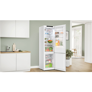 Bosch, Series 4, NoFrost, 363 L, augstums 203 cm, balta - Ledusskapis
