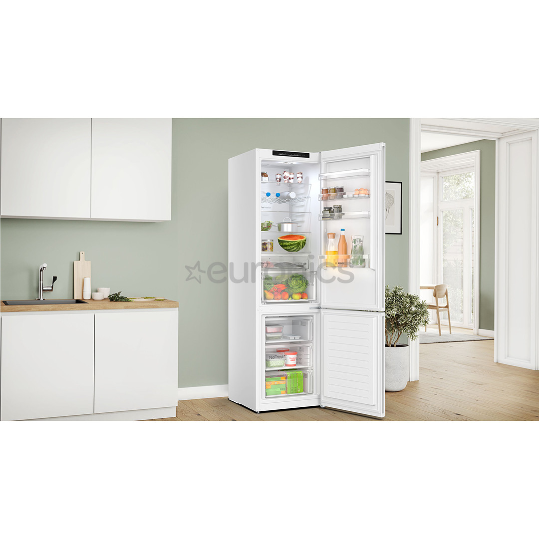 Bosch, Series 4, NoFrost, 363 L, augstums 203 cm, balta - Ledusskapis