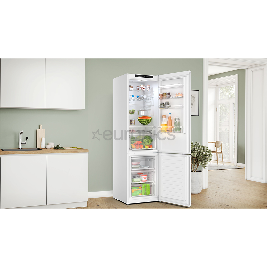 Bosch, Series 4, NoFrost, 363 L, augstums 203 cm, balta - Ledusskapis